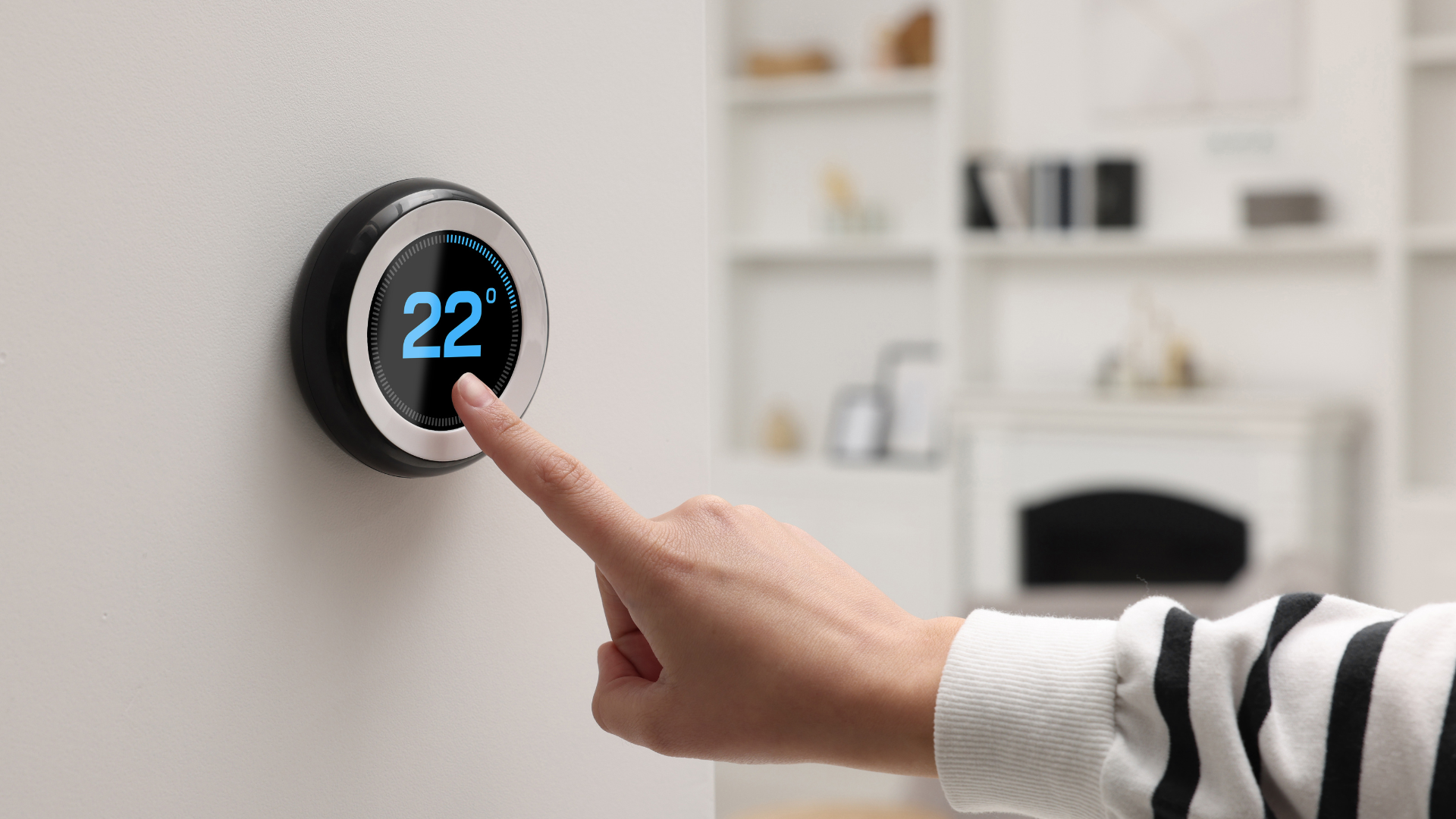 Smart thermostat control installed in a Crewe home